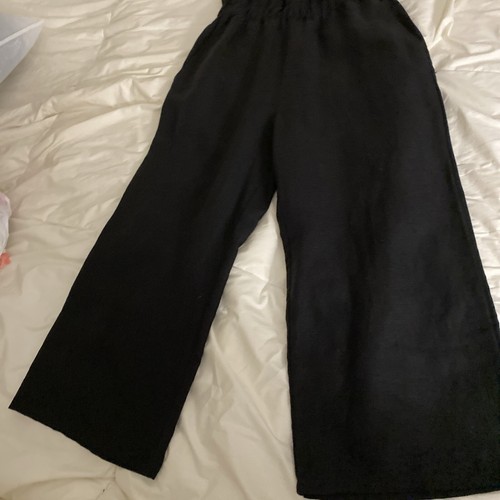 Eileen Fisher Womens Black Linen Blend Elbow Sleeves Jumpsuit SP MSRP $278 - Picture 12 of 18