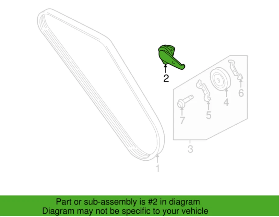 GATES OEM ! AUTO AC BELT TENSIONER for 99-10 HYUNDAI KIA 2.5 2.7L # 25281-37120 - Image 3 of 3
