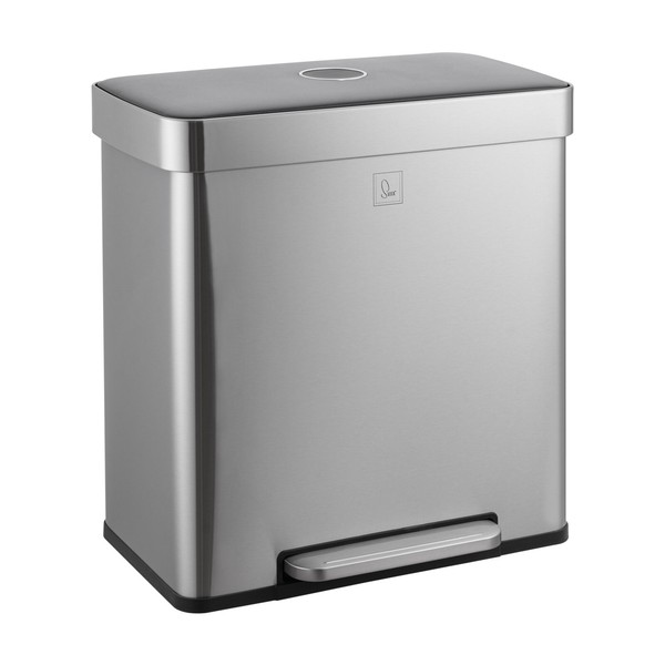 Svita LT2X30 MüLleimer 60L Treteimer TretmüLleimer Abfalleimer Mit Deckel Silber-image