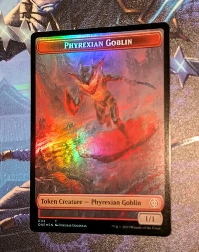 MTG *FOIL * Phyrexia: All will be One Token PHYREXIAN GOBLIN** REBEL NM - Imagen 3 de 4