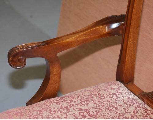 Set of Eight Solid Hardwood Claw & Ball Feet Thomas Chippendale Dining Chairs 8 - Picture 19 of 20