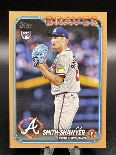 2024 Topps Update AJ Smith-Shawver #US316 Rookie Debut RC Gold 1665/2024 Braves