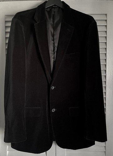 BLAZER UOMO ALFANI LARGE VELLUTO NERO GIACCA CENA SPORT ABITO FORMALE CAPPOTTO NUOVO SENZA ETICHETTE - Foto 2 di 19
