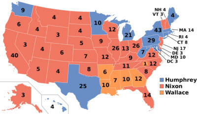 1968 US PRESIDENT ELECTION ELECTORAL COLLEGE MAP POSTER PICTURE PHOTO PRINT 6465