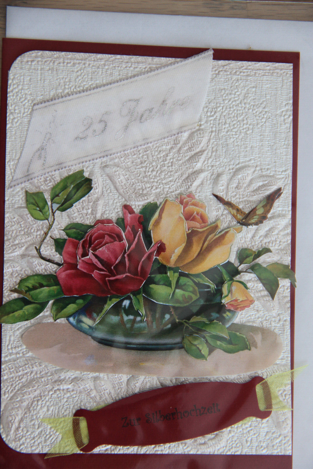 Zur Silbernen Hochzeit 3D Grußkarte Spruchkarte Dankeskarten HaNdMaDe y