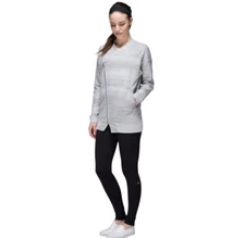 Lululemon Mula Wrap Bundle Jacket Womens 8 Asymmetrical Zip Stretchy Gray