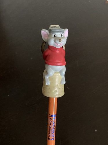 Vtg 1990 Rescuers Down Under BERNARD Mouse Pencil Topper Disney Applause RARE!