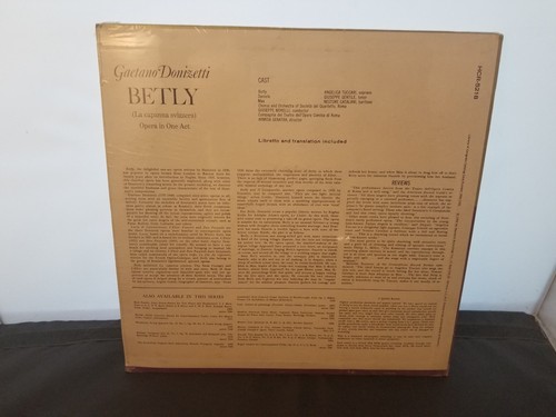 Gaetano Donizetti Betly Opera In One Act Angelica Tuccari Soprano SEALED LP 1964 - Picture 4 of 5