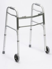 Folding Zimmer Frame with Wheels Mobility Disability Aid Walking Frame