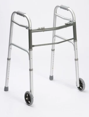 MOBILITY SMART Folding Zimmer Frame with Wheels Mobility Disability Aid Walking Frame