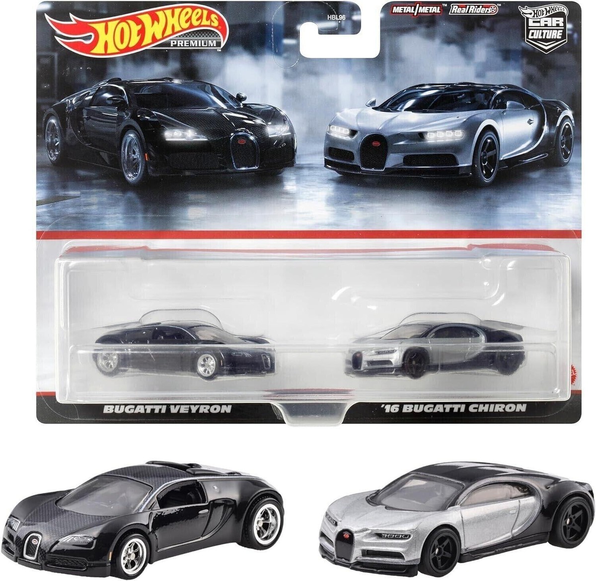 1:64 Hot Wheels 2024 Premium 2-Pack Bugatti Veyron Bugatti