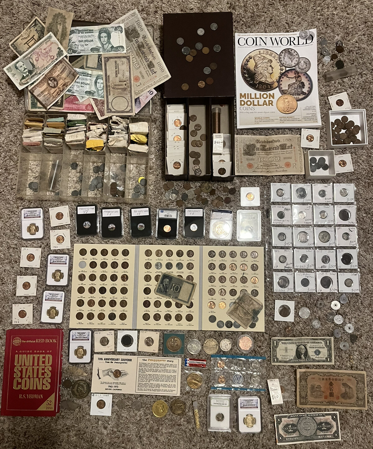 Estate Sale Coins Auction Lot US + Foreign + Silver Currency Collection eBay