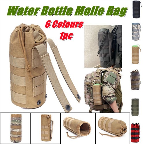 Tactical Kettle Bag Molle Water Bottle Carrier Holder Pouch Outdoor