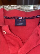 US Polo ASSN Red Mens Cotton Polo Shirt Heavy Weight Red XL