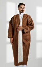 Embroide man's Farwa Bisht Coat Protect From Cold Long Jacket Fast shipping 2023
