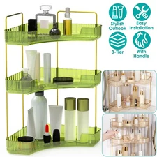3-Tiers Corner Shelf Bathroom Kitchen Countertop Makeup Organizer Vanity Tray US