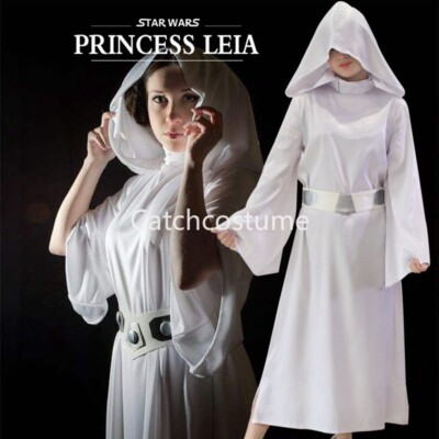 star wars fancy dress princess leia Adult Womens Princess Leia Star Wars Fancy Dress Costume Halloween Cosplay  Suit