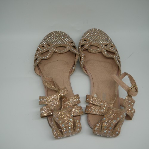 Forever glitzernde goldene Damen-Sandalen – Größe 10 – glänzender Stil - Bild 7 von 9