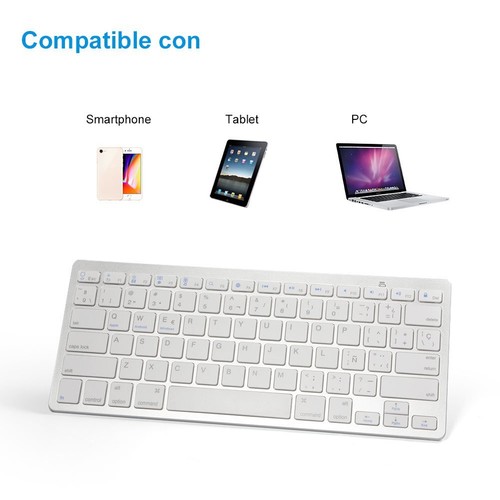 Spanish Keyboard 78-Key Spanish Wireless Bluetooth Ultra Slim Keyboard Portab... - Picture 7 of 9