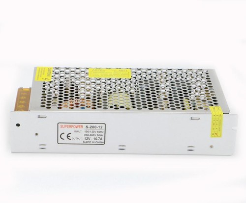 Alimentatore interruttore 12V 16.7A 200W adattatore driver per striscia led luce CCTV - Foto 5 di 5