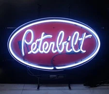 Peterbilt Motor Truck Garage 20" Neon Sign Light Lamp With HD Vivid Printing