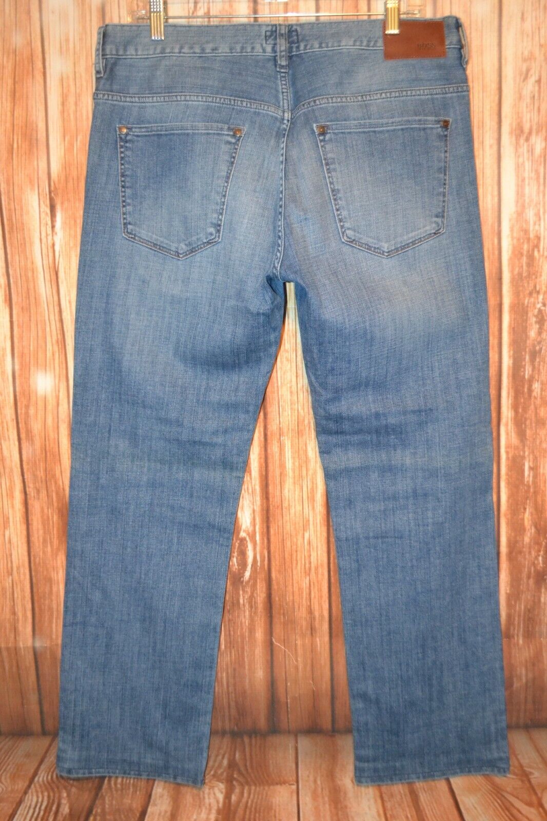 Hugo Boss Men's Kansas Regular Fit Stretch Straight Blue Denim Jeans Sz 36x30 thumbnail 5