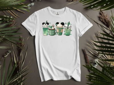 Süßes Mickey Mouse Kaffee St Patrick T-Shirt T Shirt Herren Damen Unisex Tshirt K80