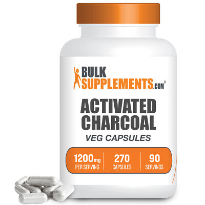 BulkSupplements Activated Charcoal Capsules - 1200mg Per Serving- 270 Capsules