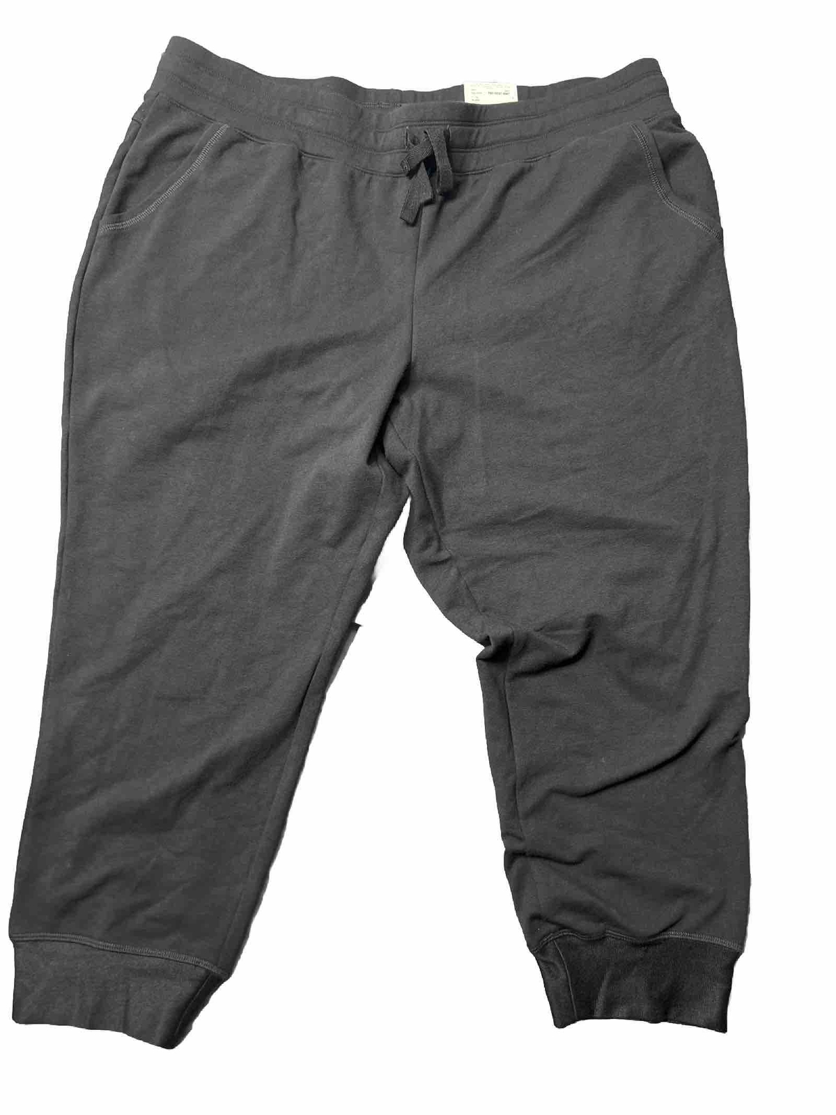 NWT St Johns Bay French Terry Jogger Pant Drawstring Waist Pockets Blk