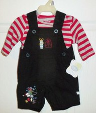 DISNEY BABY Christmas MICKEY MOUSE OVERALL Corduory Set Size NB,0-3m 3-6m NEW