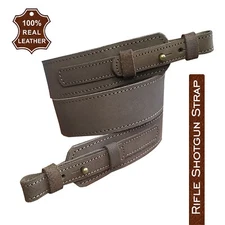 Leather Shotgun Rifle Sling Strap Shoulder Shooting Brown Hunting