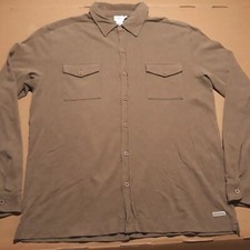 Calvin Klein Jeans VTG Y2K Button Front Shirt Soft Heavy Stretch Cotton Men's L