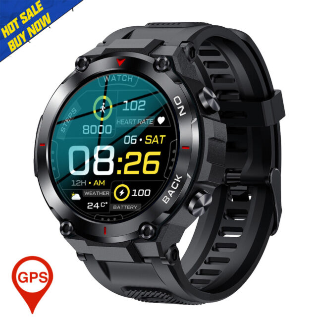 1.3in Smart Watch Fitness Tracker Heart Rate Monitor GPS Waterproof Sports Watch
