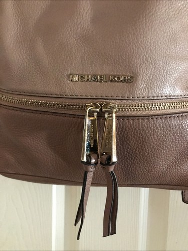 Michael Kors Leather Backpack Rucksack Beige Pink - Picture 2 of 10