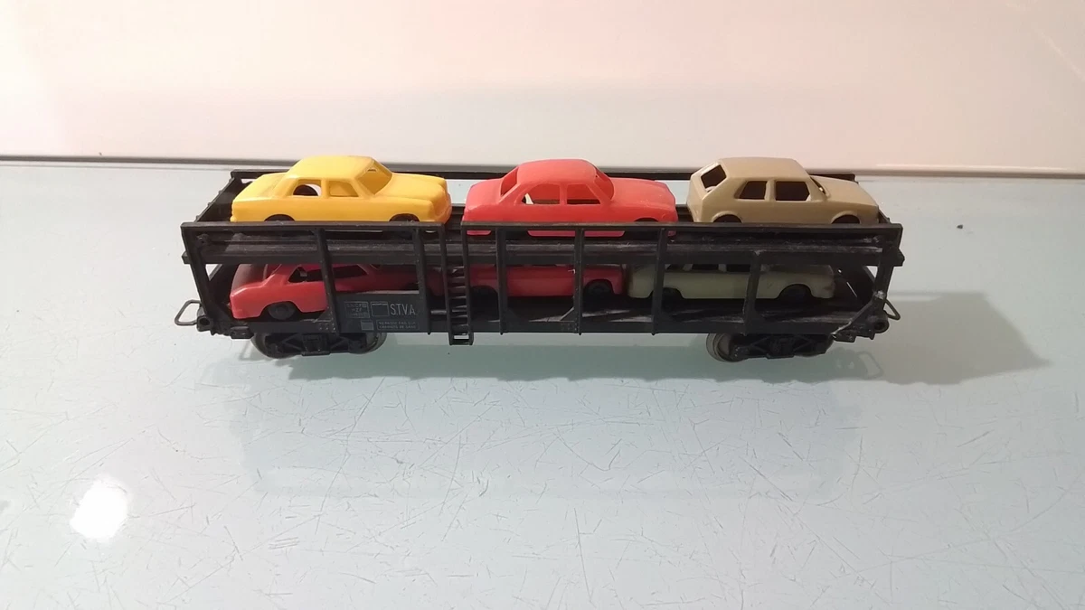Jouef wagon porte voiture stva avec 4 voiture citroen ds id 19 ho train électrique - Modélisme