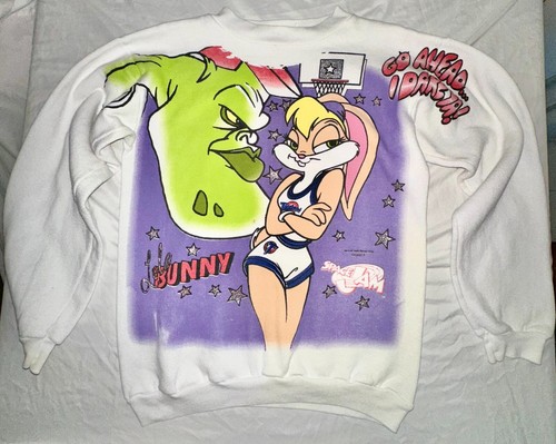 Warner Bros Space Jam Lola Bunny Sweatshirt 1990s Sz Youth XL/Women's SM Fun - Picture 11 of 12