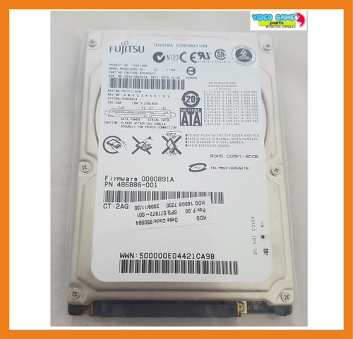 Disk Festplatte Fujitsu 160GB 7200RPM 2.5 " HDD SATA MHZ2160BJ/ 486886-001/
