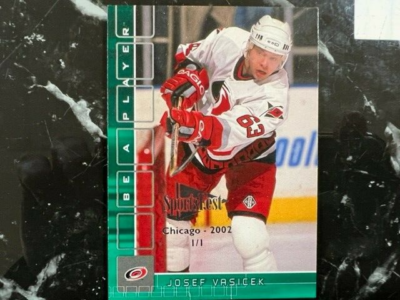 Be A Player Memorabilia Chicago 2002 Josef Vasicek Card of