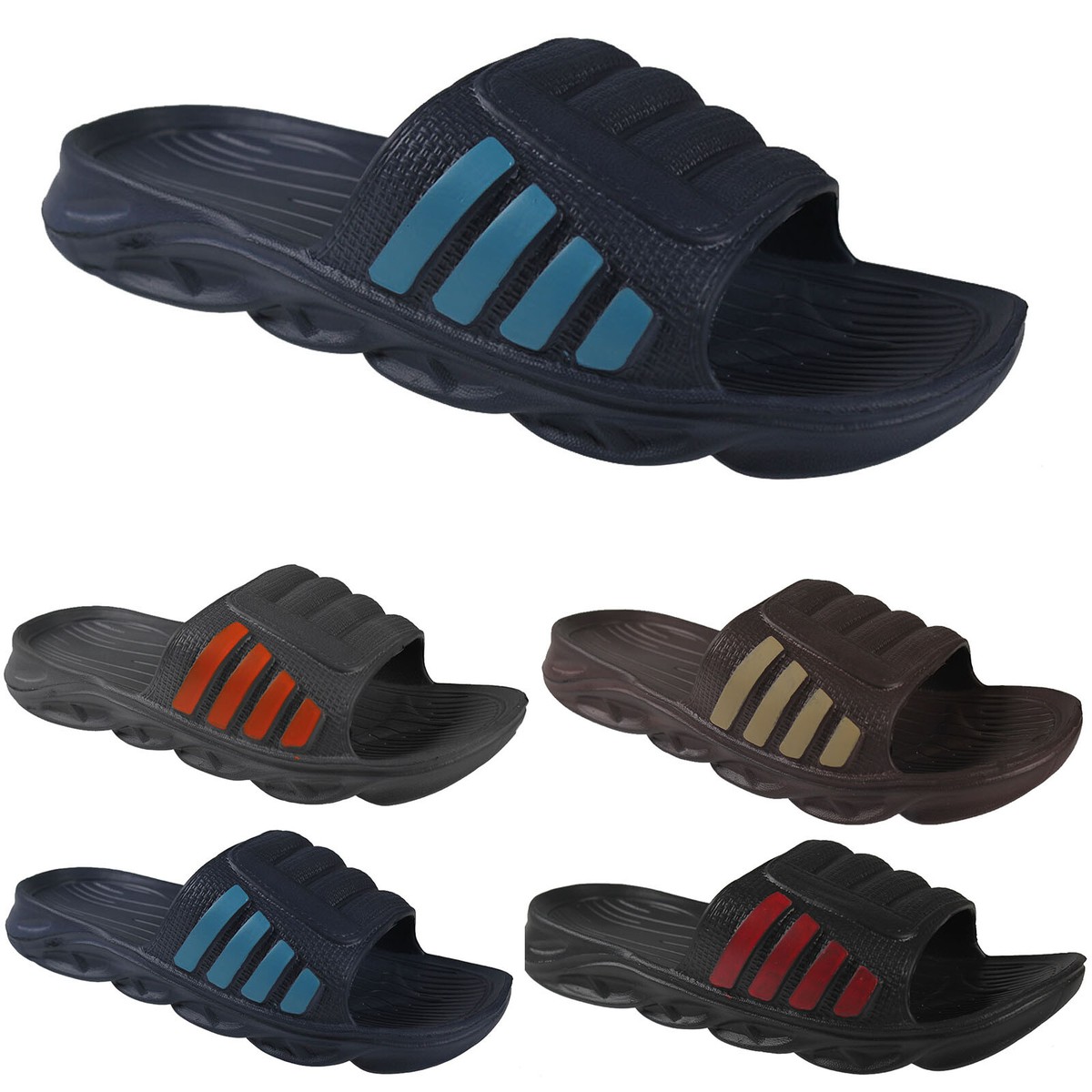 MENS LIGHTWEIGHT SLIDERS SUMMER POOL BEACH FLIP FLOPS SHOWER BOYS SHOES UK  SIZE | eBay UK