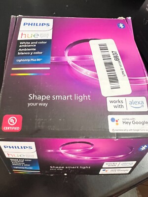 Philips Hue 555334 6ft. Lightstrip Plus Base Kit  White  5337/OB