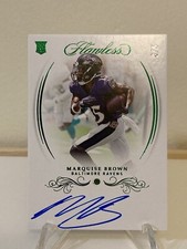2019 Panini Flawless Marquise Brown Emerald  RC Auto /5 Rookie Gem Signatures