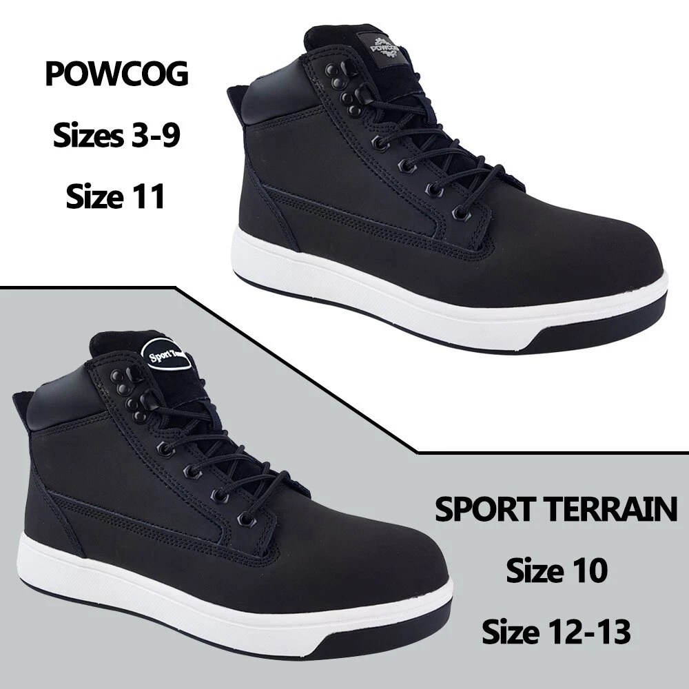 Mens Womens Safety Boots BLACK or HONEY Trainer Shoes High Top