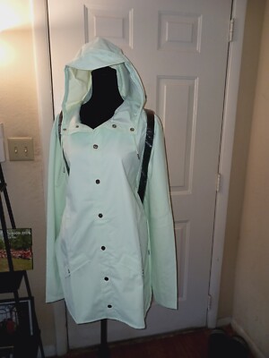 Rains Raincoat AND Backpack in Mineral green . Raincoat size large