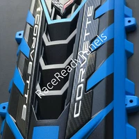 2020/26 CORVETTE C8 ENGINE COVER RAPID BLUE CARBON FIBER RAILS