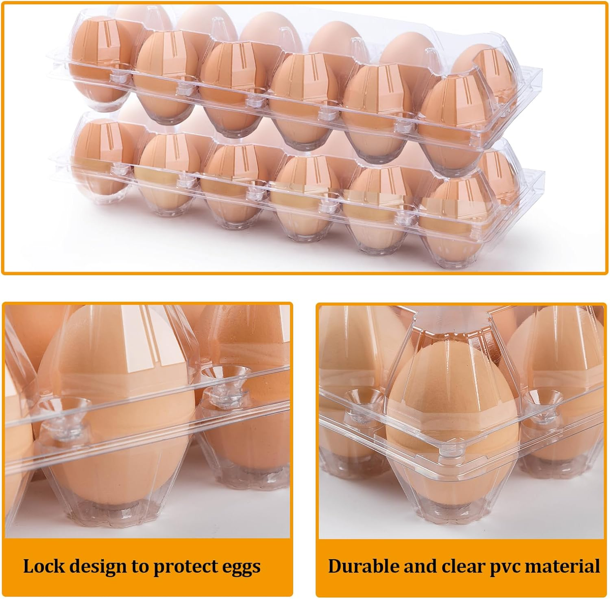 100PCS Plastic Egg Cartons Bulk 2x3 Egg Holders Style Holds 6 Eggs Half Dozen Storage Perfect For Family Pasture Groceries Chicken Farm Refrigerator Storage 2x3 100pack P 60033976