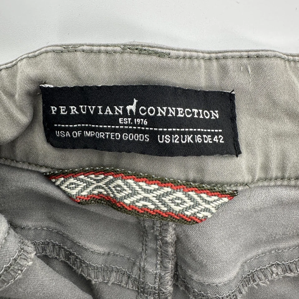 Pantalones Peruvian Connection Mujer 12 Gris Jodhpur Montar Botón Hecho en EE. UU. Foto 2 de 4