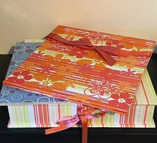 New  Colorful Scrap Book  Plus Sealed 12 x 12 Paper  And Storage Box
