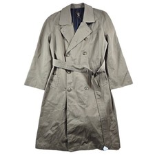 Vintage Hart Schaffner & Marx Trench Coat Mens 40S Tan Double Breasted Belt