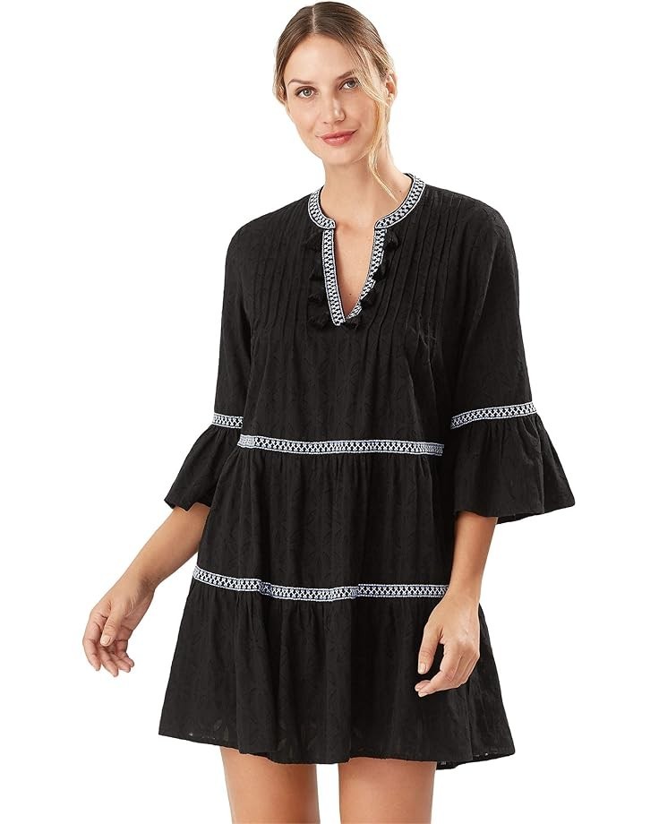 NWT's Tommy Bahama Size S/P Cotton Clip Embellished Tier Dress