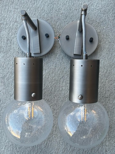 Lot Of 2 Pieces PAIR Jamie Young Strada 14" High Gun Metal Pendant Wall Sconces